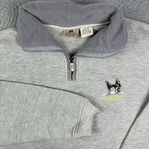 Vintage Glacier National Park‎ Sweater Montana 1/4 Zip Wolf Outdoors Habitat XL